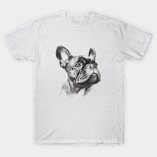 french bulldog pencil drawing [Black line], act 2 T-Shirt